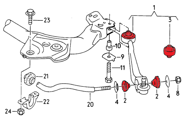 PU Performance Querlenkerlagerung Audi C4 - VERKLINE PU Performance Querlenkerlagerung Audi C4 - VERKLINE