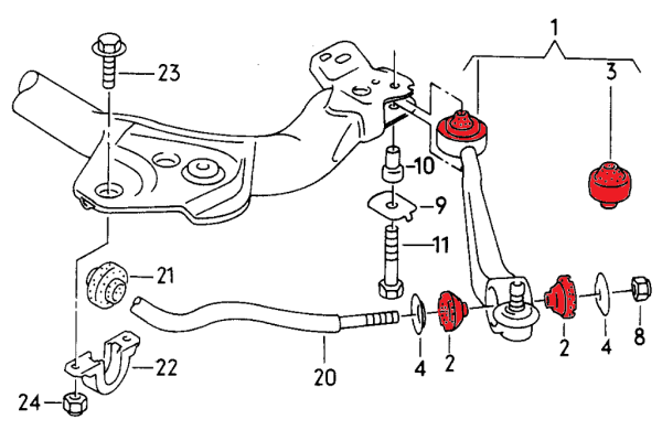 PU Performance Querlenkerlagerung Audi C4 - VERKLINE