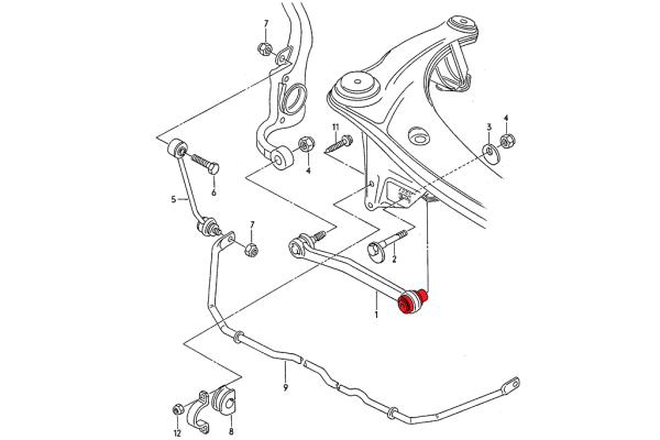 PU Spurstangenlagersatz Hinterachse Audi B4 B5 Quattro