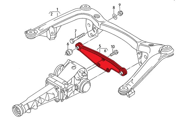 Performance Aluminium Hinterachsdifferential / Querträgerträger – Audi B4 / B5 Quattro - VERKLINE